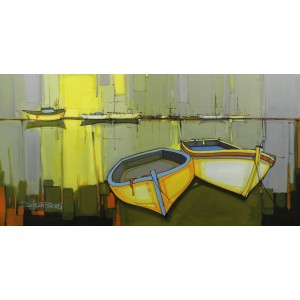 Salman Farooqi, 24 x 48 Inch, Acrylic on Canvas, Seascape Painting, AC-SF-240